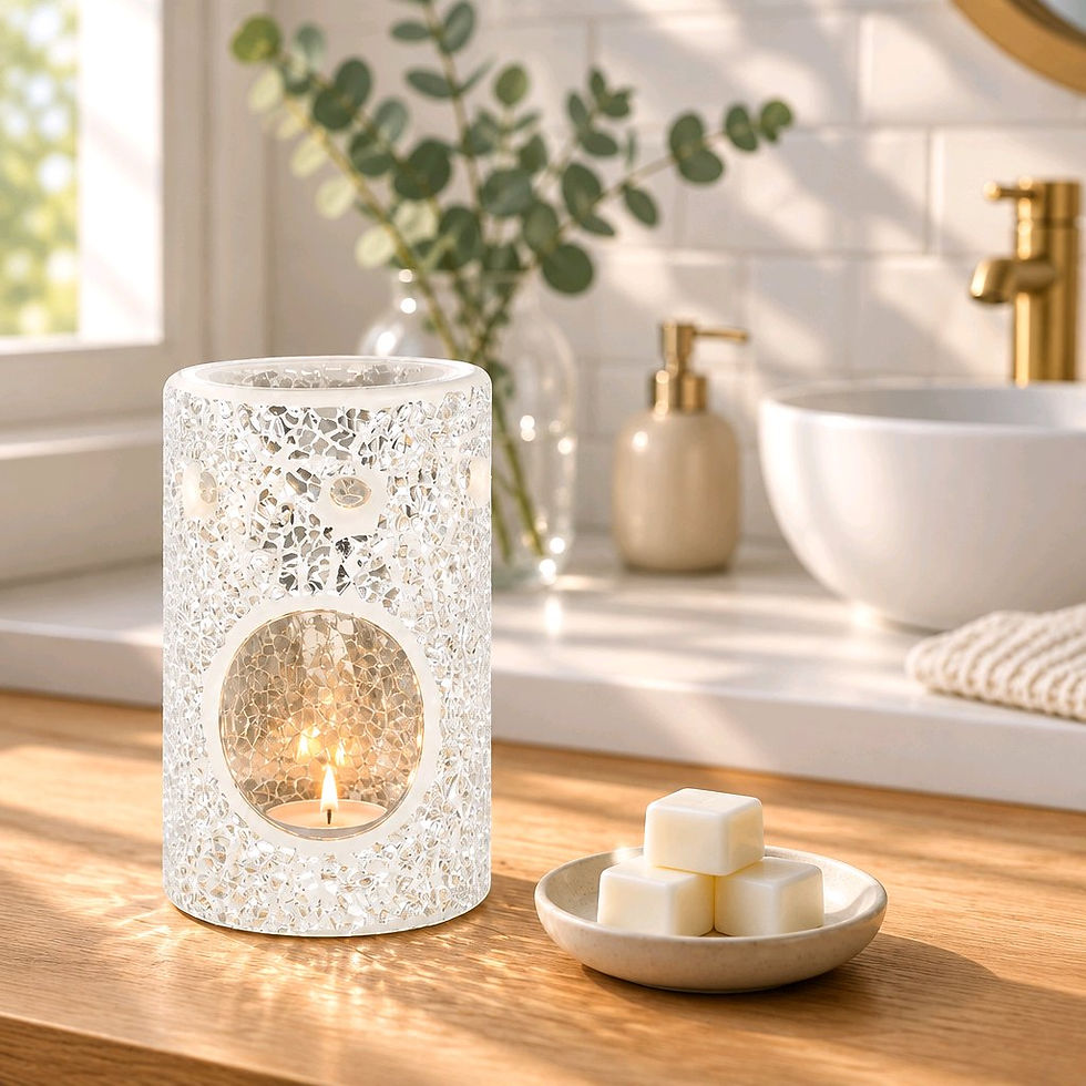 Brûleur en mosaïque pour fondants parfumés | Verre gris clair