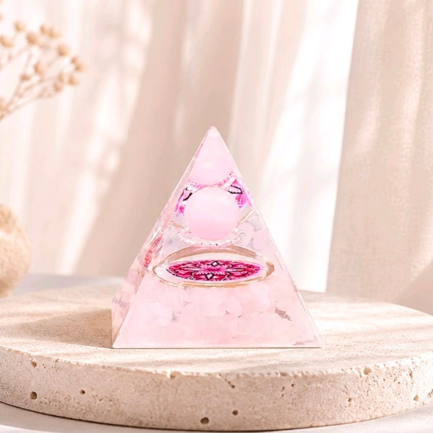 Orgonite 6cm | Quartz Rose | Rosace
