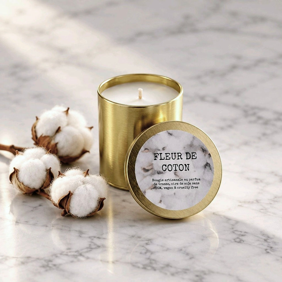 Bougie cire de soja 135gr | Fleur de coton