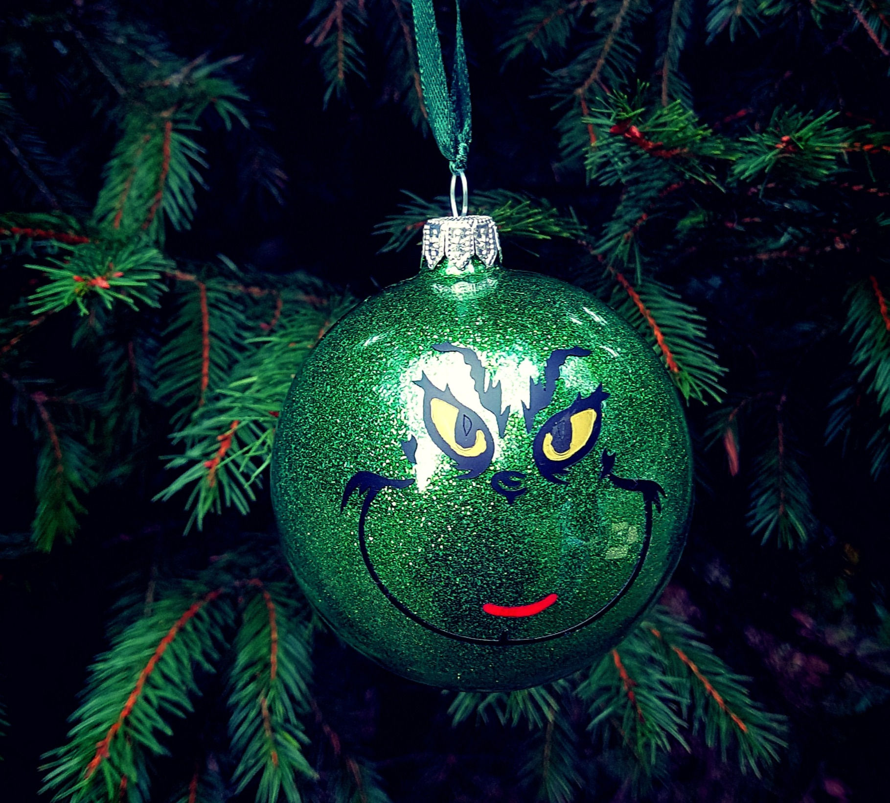 Glob sticla verde sclipicios Grinch