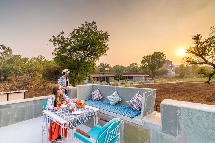 Indulge Udaipur Farm Stay Sunset