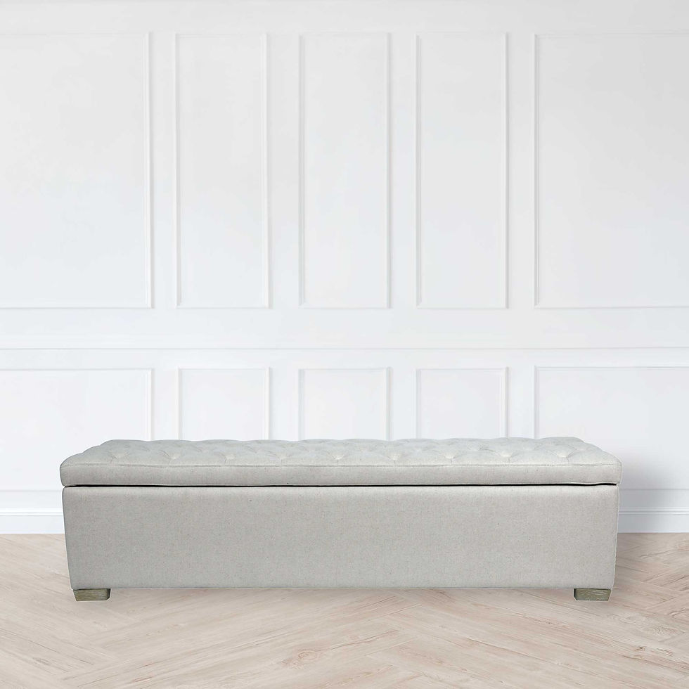 Lambton Linen Ottoman Blanket Box – Salt & Pepper