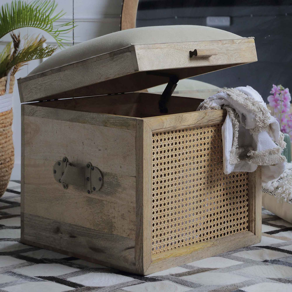 Rattan Trellis Storage Chest