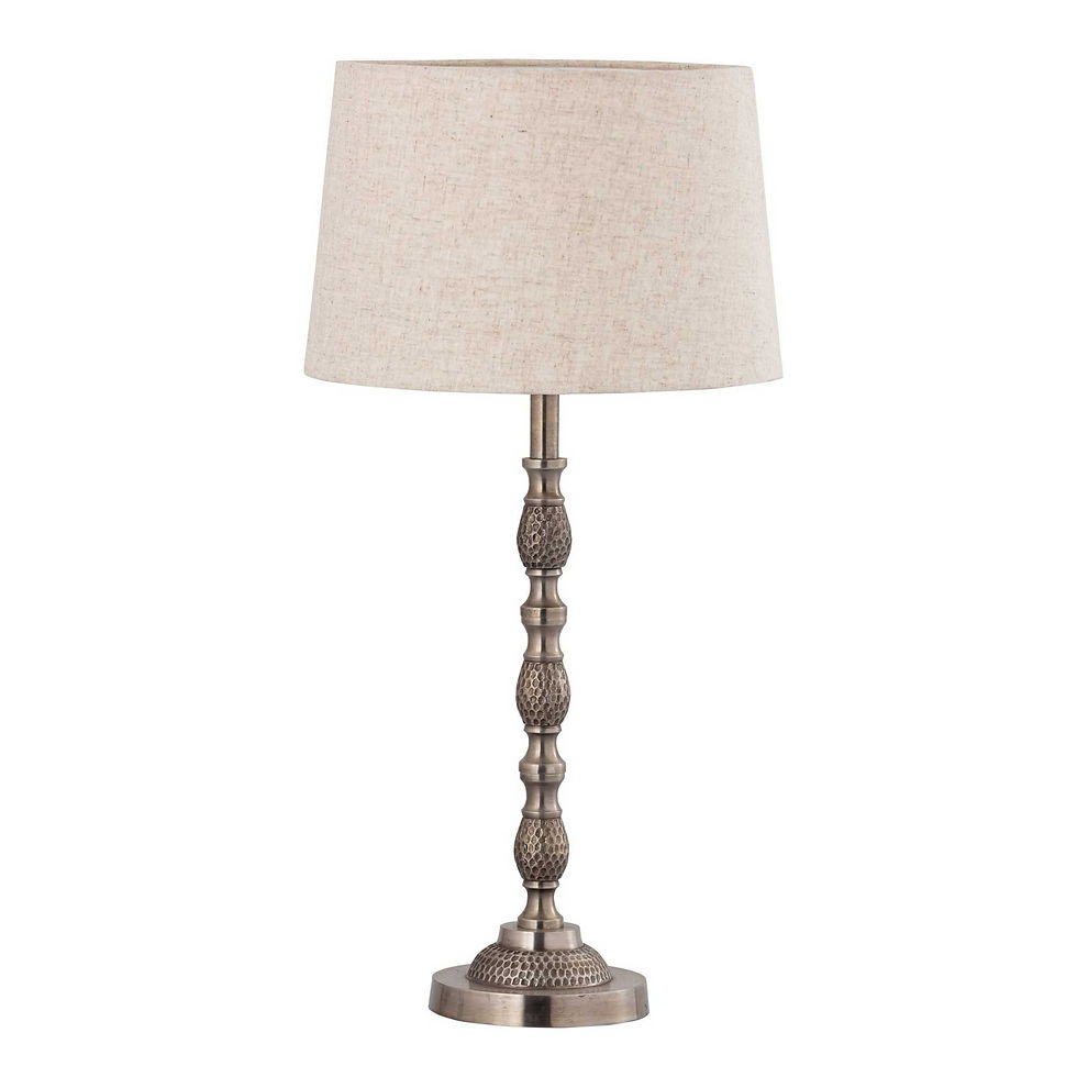 Silver Antique Table Lamp & Shade