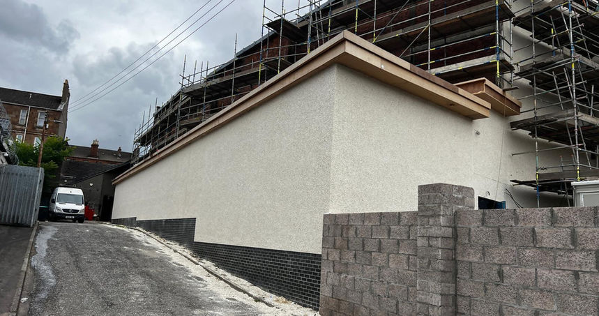 Building exterior wall rendering project