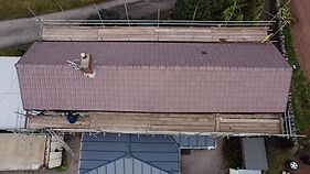Birdseye view of roofing work