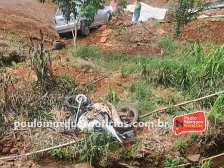 Acidente entre carro e moto deixa uma vitima fatal AM 9110/BR-472 em Nova Candelaria