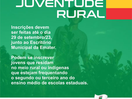 Tenente Portela: Abertas as inscrições para o Bolsa Juventude Rural 2023