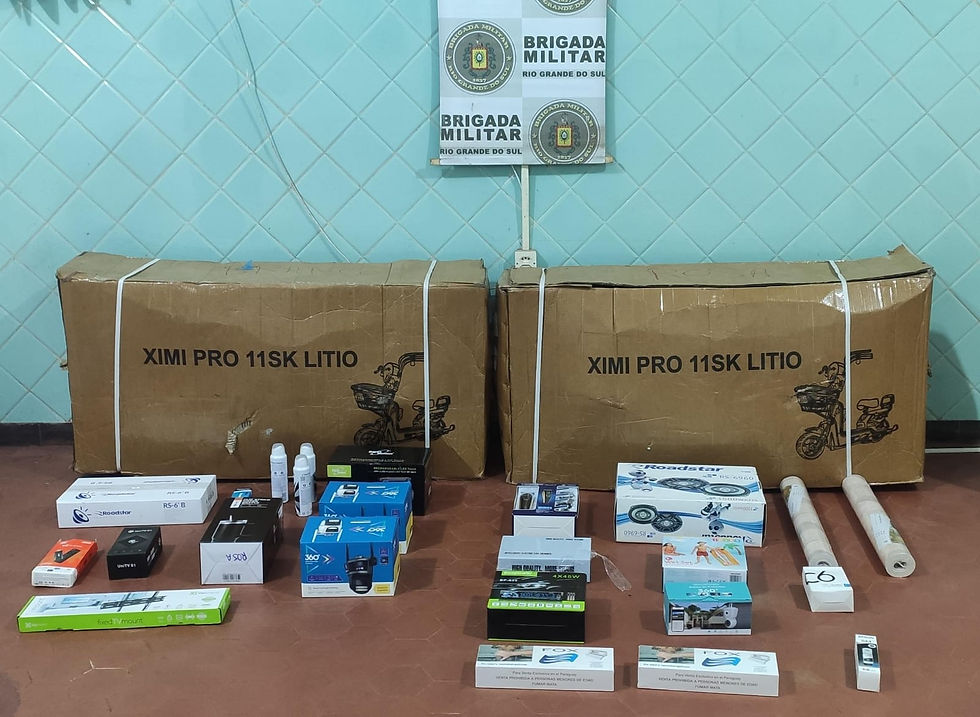 Brigada Militar apreende mercadorias de descaminho em Tenente Portela