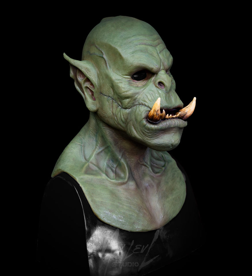 Hyper realistic silicone mask full mask Orc Ogre Fantasy character warcraft lotr