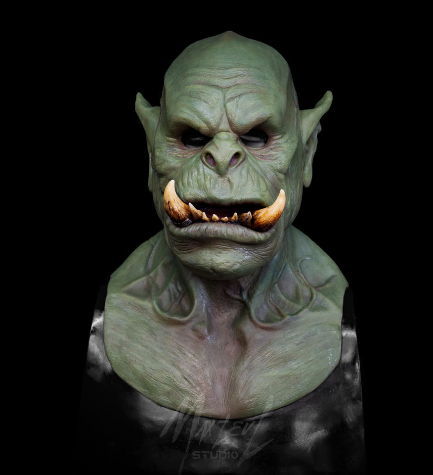 Hyper realistic silicone mask full mask Orc Ogre Fantasy character warcraft lotr