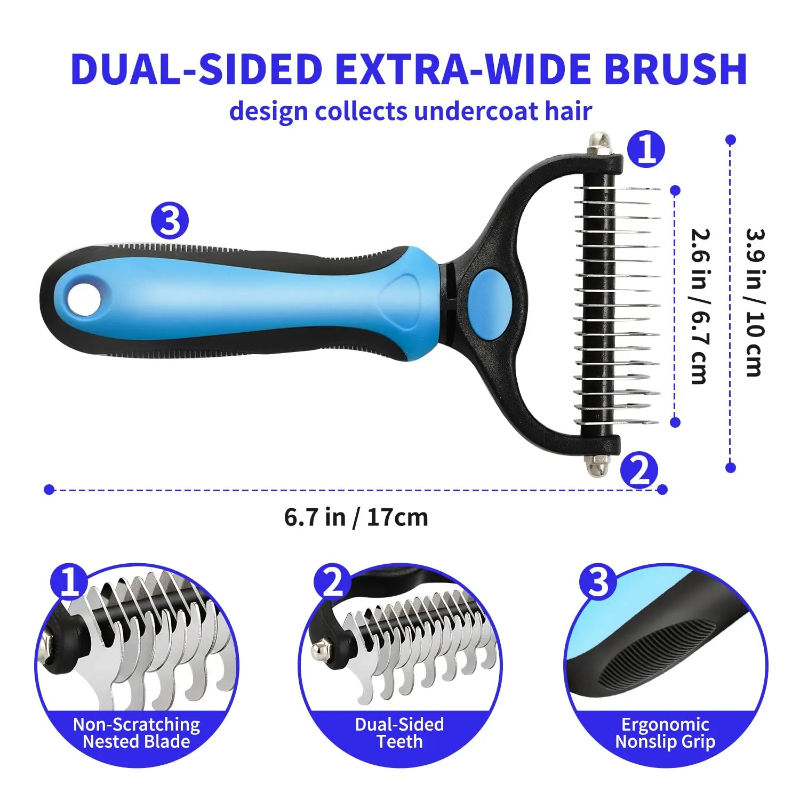 Thumbnail: Pet Deshedding Brush Cat Comb Self Cleaning Hair Remover Grooming Tool for Dog a