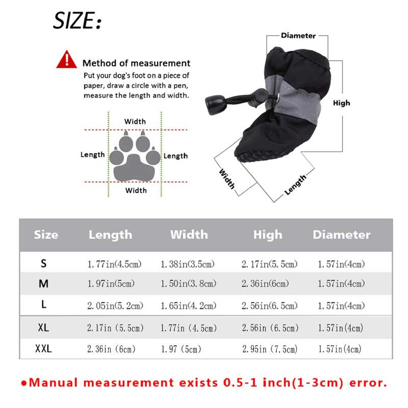 Thumbnail: 4pcs Antiskid Puppy Shoes Pet Protection Soft-soled Pet Shoes Winter Waterproof 
