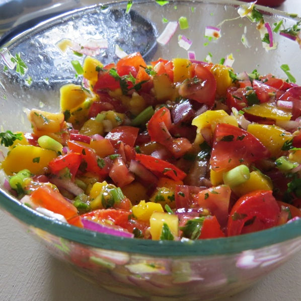 Fresh Mango Peach Salsa