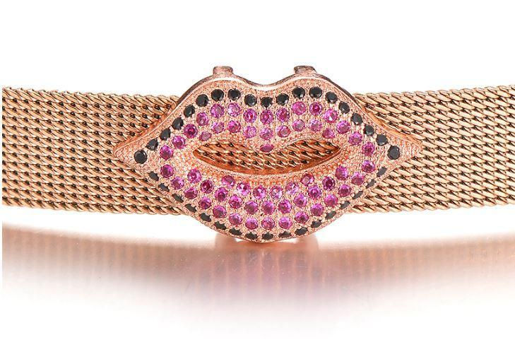 Miniature : Colored Stones Lips Charm