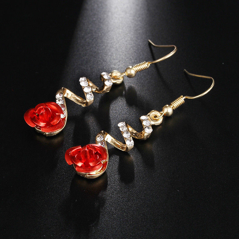 Miniature : Korean Style Creative Rose Flower Earrings (Fashionable)