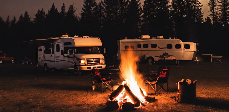 campfire in front of horse trailer.jpg