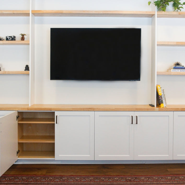 Custom built-in tv cabinetry, pintrest inspired.