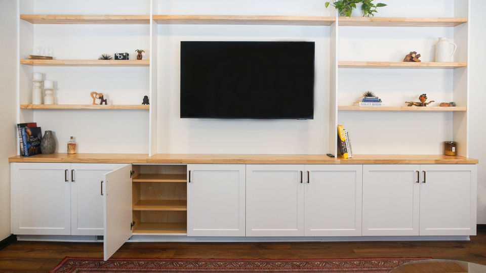 Custom built-in tv cabinetry, pintrest inspired.