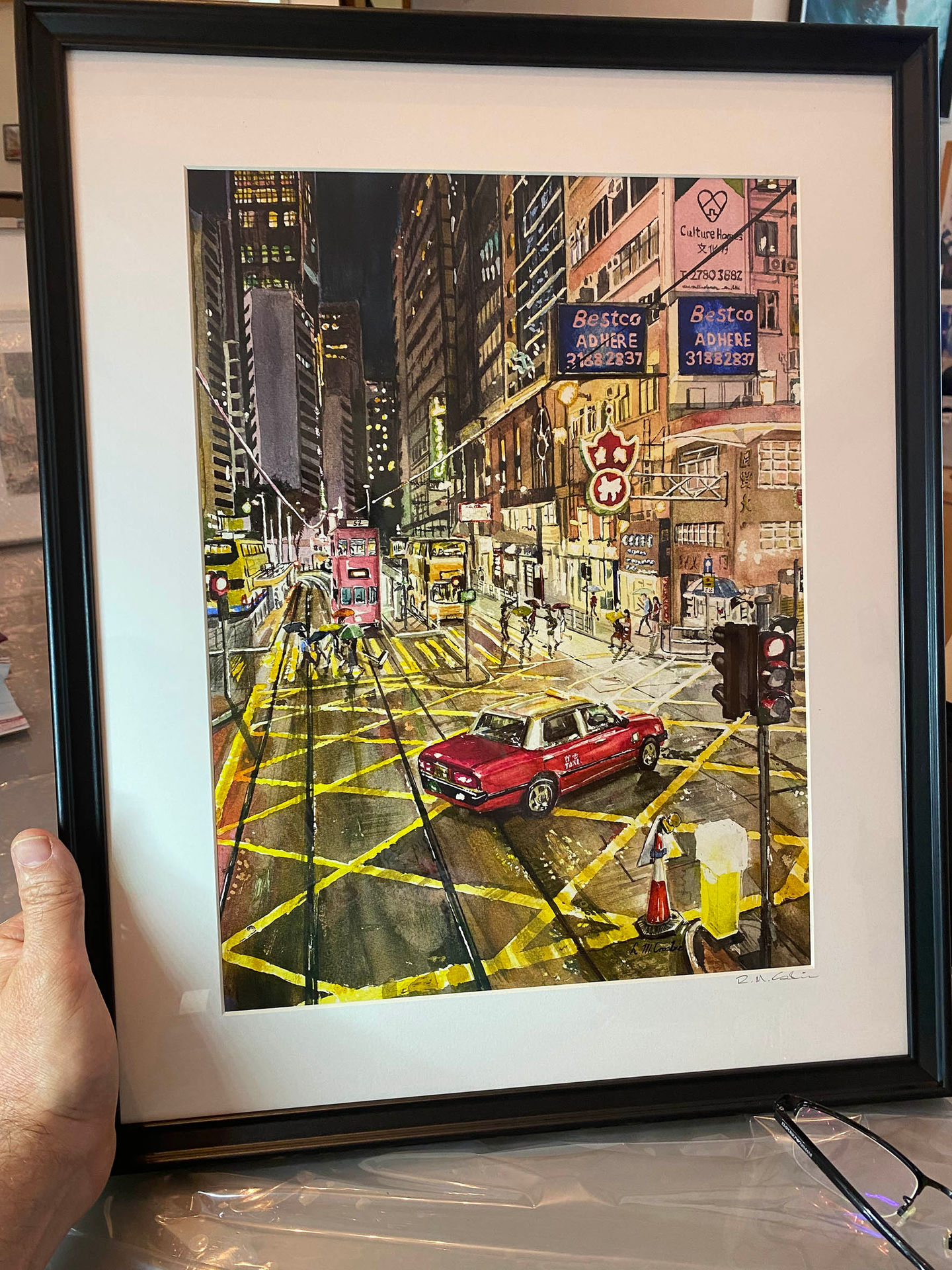 Night Junction A3 in Black frame copy