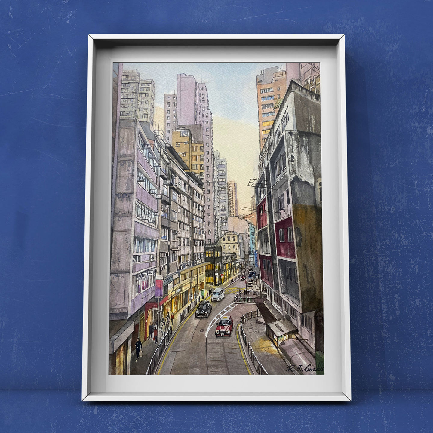 Hollywood Road in White Frame