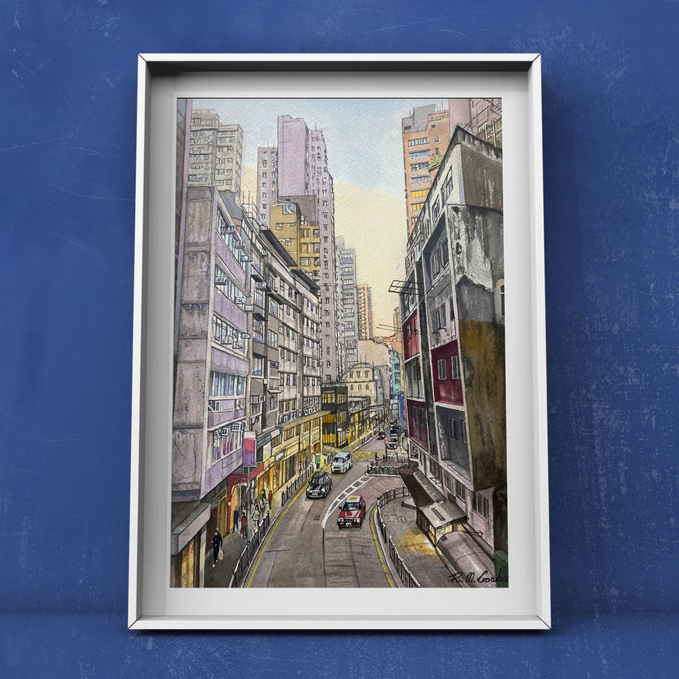 Hollywood Road in White Frame