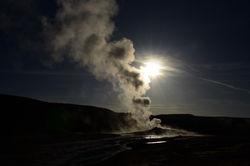 Old Faithful silhouette