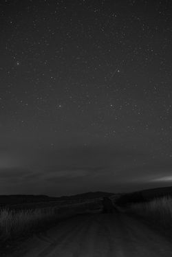 country road and night sky