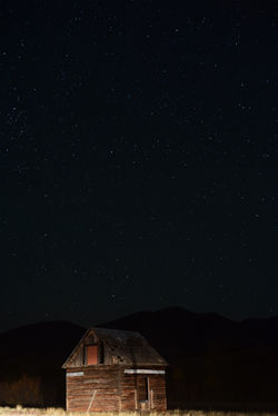 cabin and night sky