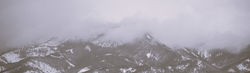 snowy mountains BW