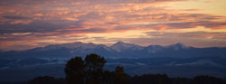 looking south from Bozeman at sunset
