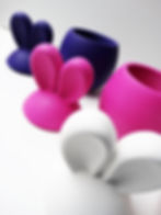 Konijn voorraad pot oren er naast