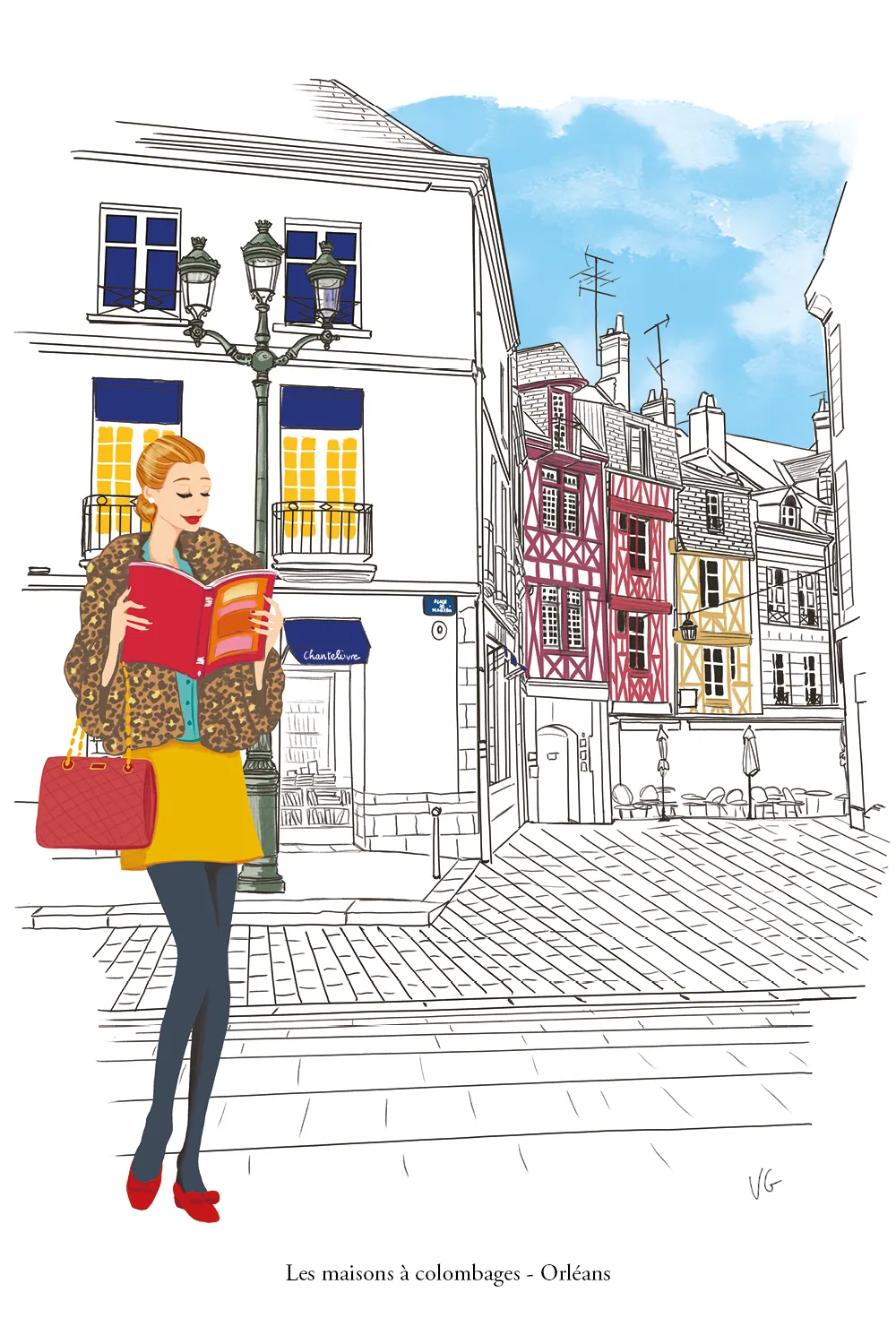 illustration des maisons à colombages - Orléans