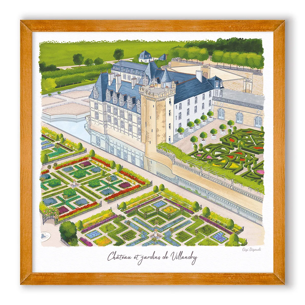 Carte d'art Gigi Bigoudi château de Villandry