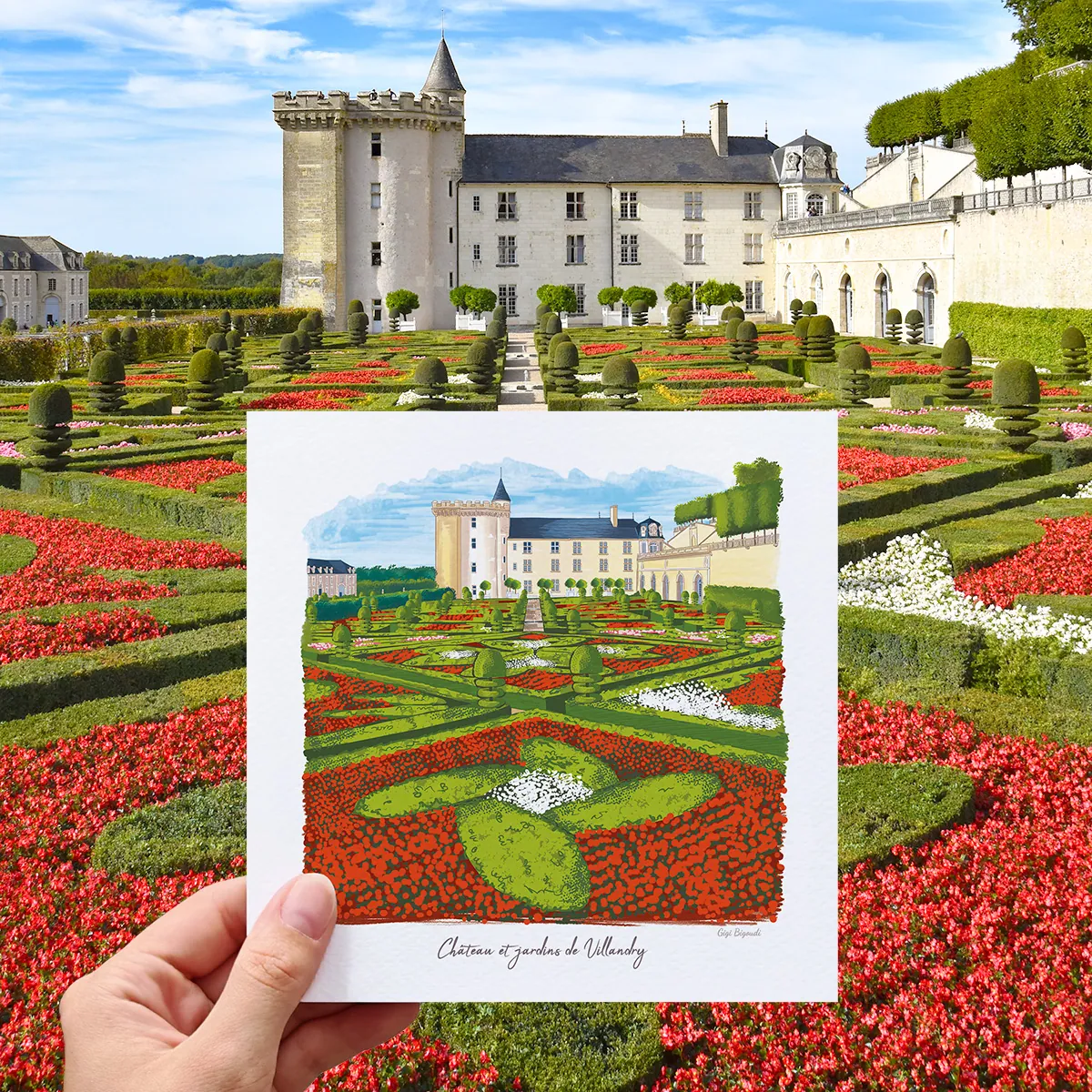 Carte d'art Gigi Bigoudi Villandry