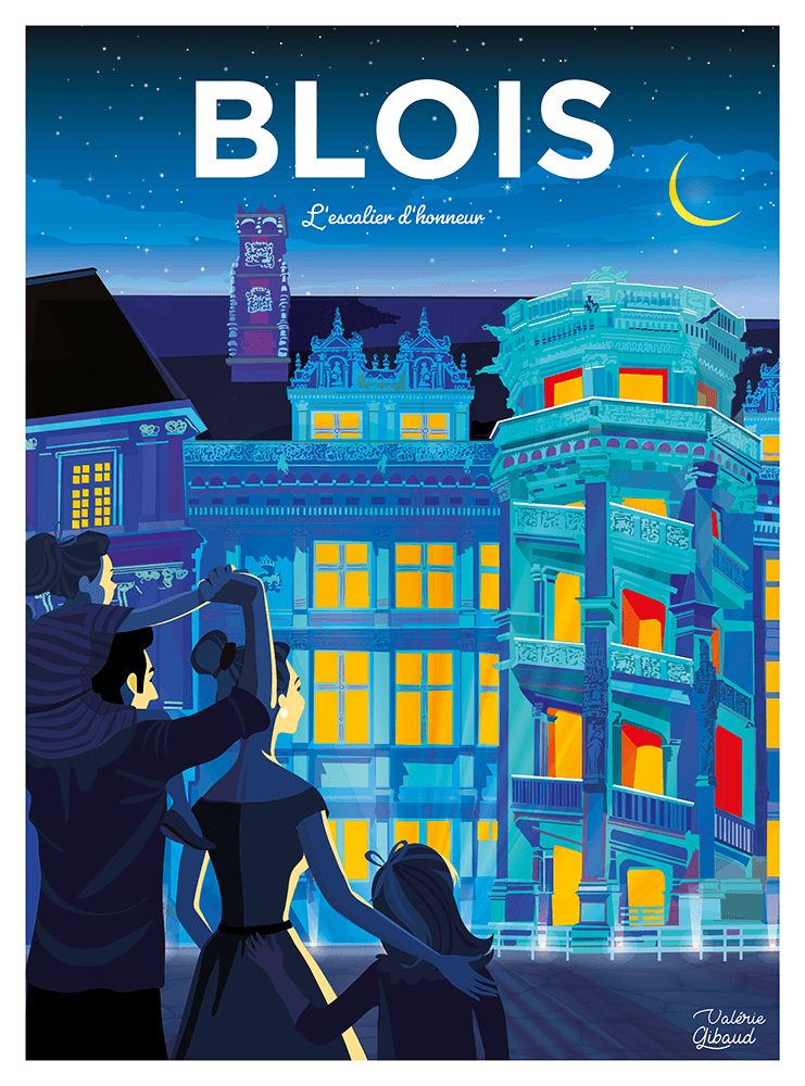 affiche vintage Blois illustratrice freelance valerie gibaud