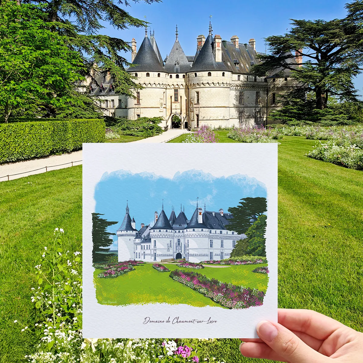 Carte d'art Gigi Bigoudi Chaumont-sur-Loire
