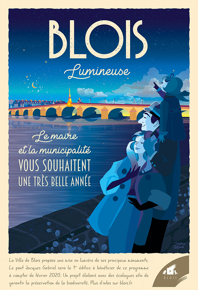 Blois - Affiche vintage voeux 2020