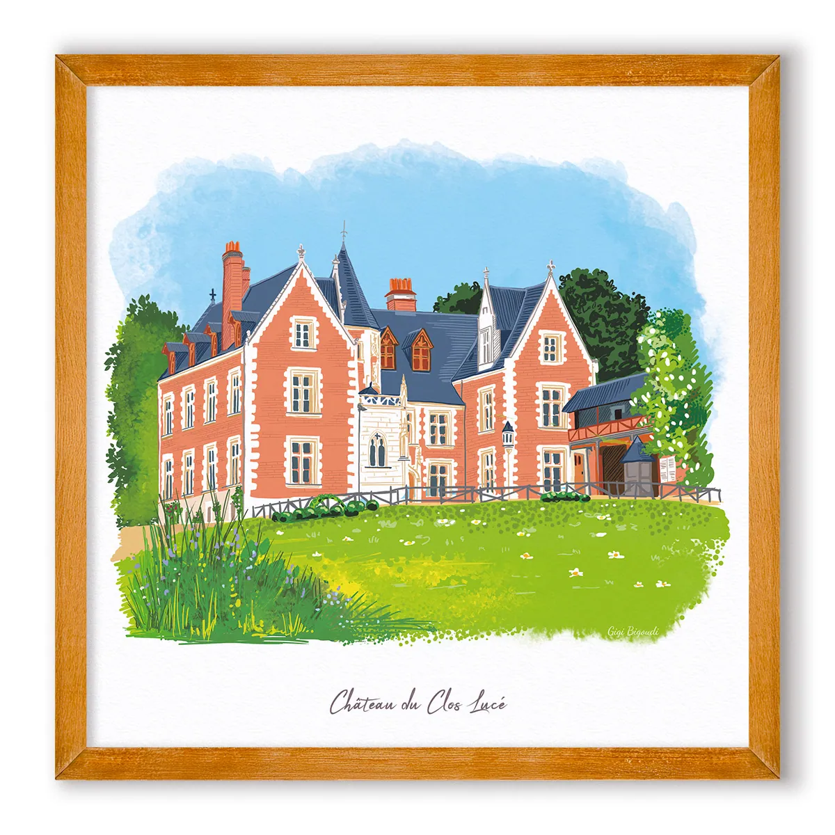 Carte d'art Gigi Bigoudi château du Clos Lucé