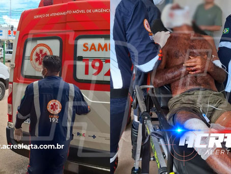 VIOLÊNCIA: Ataque brutal a golpes de terçado deixa homem ferido na Vila do V, em Porto Acre
