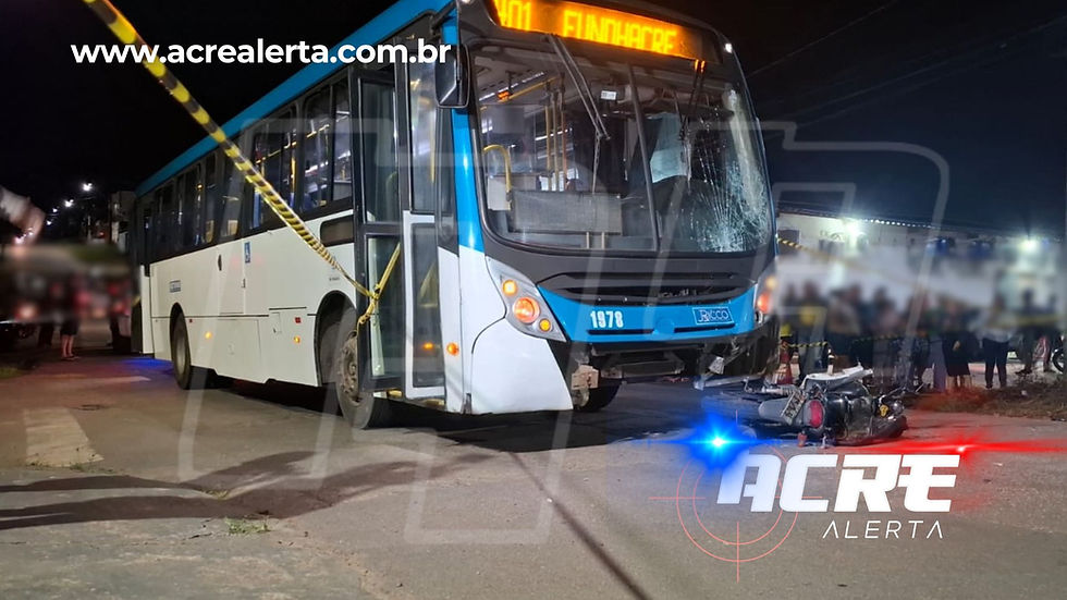 Colisão entre motocicleta e ônibus deixa homem morto no Nova Esperança, em Rio Branco