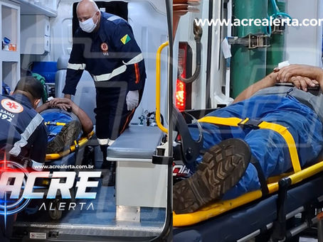 🚨 MOTOCICLISTA BATE EM TARTARUGA de SINALIZAÇÃO, PERDE O CONTROLE DA MOTO E FICA FERIDO EM RIO BRANCO