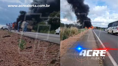 Batida entre caminhões deixa um morto e outro ferido na BR-364, em Rondônia
