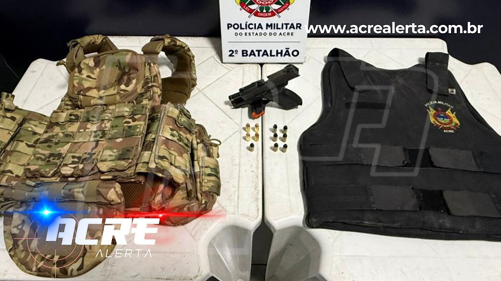 Força Tática encontra pistola calibre .40 e colete balístico da PM escondidos em construção abandonada na Cidade do Povo
