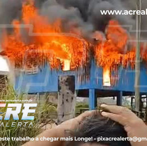 Incêndio destrói casa de madeira na zona rural de Guajará, no Amazonas