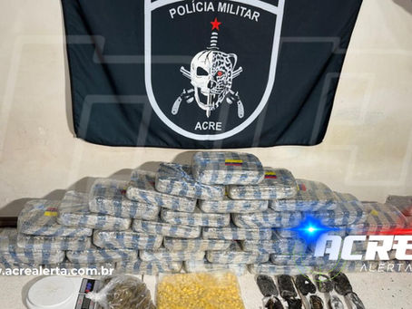 BOPE estoura ponto de tráfico e apreende quase 38 kg de drogas durante ação no bairro Eldorado em Rio Branco