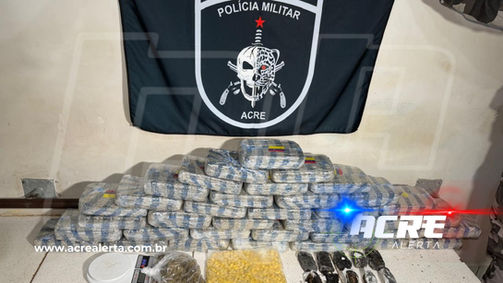 BOPE estoura ponto de tráfico e apreende quase 38 kg de drogas durante ação no bairro Eldorado em Rio Branco
