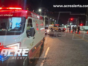 ATROPELAMENTO NA CEARÁ: Homem fica ferido após ser atropelado por motociclista na região central de Rio Branco