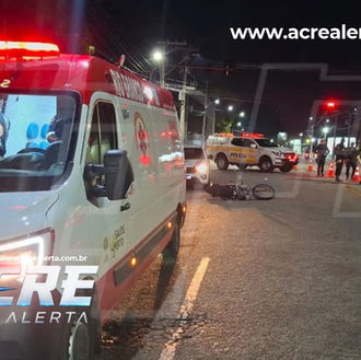 ATROPELAMENTO NA CEARÁ: Homem fica ferido após ser atropelado por motociclista na região central de Rio Branco