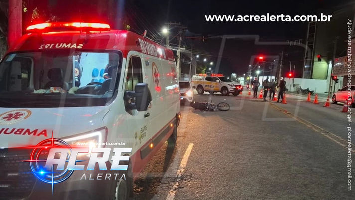 ATROPELAMENTO NA CEARÁ: Homem fica ferido após ser atropelado por motociclista na região central de Rio Branco